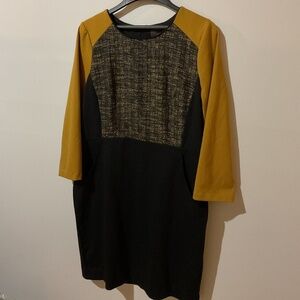 Trulli by Anthropologie Color Block Sheath Dress with Pockets Size 14